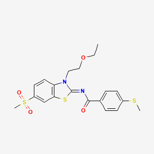 (Z)-N-(3-(2-ethoxyethyl)-6-(methylsulfonyl)benzo[d]thiazol-2(3H)-ylidene)-4-(methylthio)benzamide