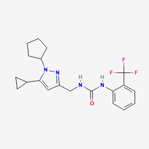 1-((1-cyclopentyl-5-cyclopropyl-1H-pyrazol-3-yl)methyl)-3-(2-(trifluoromethyl)phenyl)urea