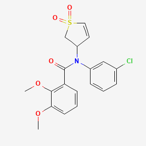 molecular formula C19H18ClNO5S B2962768 N-(3-CHLOROPHENYL)-N-(1,1-DIOXIDO-2,3-DIHYDRO-3-THIOPHENYL)-2,3-DIMETHOXYBENZAMIDE CAS No. 863007-75-4