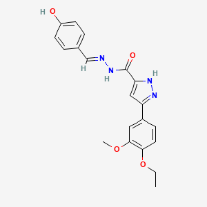 (E)-3-(4-ethoxy-3-methoxyphenyl)-N'-(4-hydroxybenzylidene)-1H-pyrazole-5-carbohydrazide