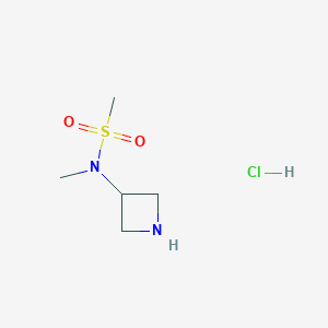 molecular formula C5H13ClN2O2S B2962776 N-(azetidin-3-yl)-N-methylmethanesulfonamide hydrochloride CAS No. 935668-20-5