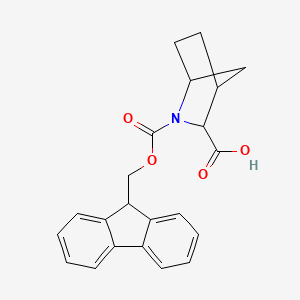 molecular formula C22H21NO4 B2962777 2-{[(9H-fluoren-9-yl)methoxy]carbonyl}-2-azabicyclo[2.2.1]heptane-3-carboxylic acid CAS No. 1934380-19-4