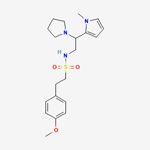 molecular formula C20H29N3O3S B2962779 2-(4-methoxyphenyl)-N-(2-(1-methyl-1H-pyrrol-2-yl)-2-(pyrrolidin-1-yl)ethyl)ethanesulfonamide CAS No. 1049468-90-7