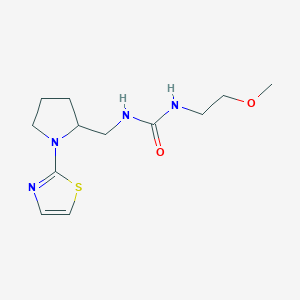 molecular formula C12H20N4O2S B2962781 1-(2-Methoxyethyl)-3-((1-(thiazol-2-yl)pyrrolidin-2-yl)methyl)urea CAS No. 1798624-21-1