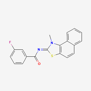 molecular formula C19H13FN2OS B2962782 (E)-3-fluoro-N-(1-methylnaphtho[1,2-d]thiazol-2(1H)-ylidene)benzamide CAS No. 477500-65-5