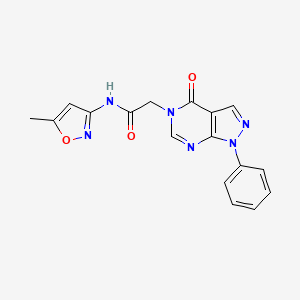 molecular formula C17H14N6O3 B2962783 N-(5-methylisoxazol-3-yl)-2-(4-oxo-1-phenyl-1H-pyrazolo[3,4-d]pyrimidin-5(4H)-yl)acetamide CAS No. 604754-48-5