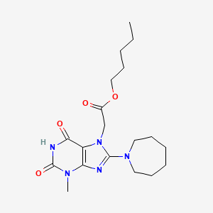 pentyl 2-(8-(azepan-1-yl)-3-methyl-2,6-dioxo-2,3-dihydro-1H-purin-7(6H)-yl)acetate