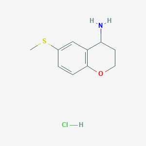 6-Methylsulfanyl-3,4-dihydro-2H-chromen-4-amine;hydrochloride