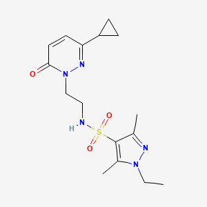 molecular formula C16H23N5O3S B2962811 N-(2-(3-cyclopropyl-6-oxopyridazin-1(6H)-yl)ethyl)-1-ethyl-3,5-dimethyl-1H-pyrazole-4-sulfonamide CAS No. 2034267-35-9