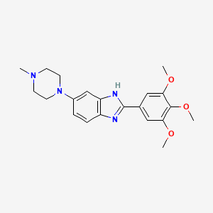 molecular formula C21H26N4O3 B2962812 6-(4-methyl-1-piperazinyl)-2-(3,4,5-trimethoxyphenyl)-1H-benzimidazole CAS No. 685106-70-1