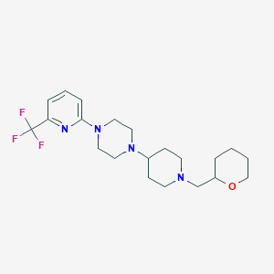 molecular formula C21H31F3N4O B2962817 1-(1-((tetrahydro-2H-pyran-2-yl)methyl)piperidin-4-yl)-4-(6-(trifluoromethyl)pyridin-2-yl)piperazine CAS No. 2034479-16-6