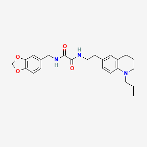 molecular formula C24H29N3O4 B2962818 N-[(2H-1,3-benzodioxol-5-yl)methyl]-N'-[2-(1-propyl-1,2,3,4-tetrahydroquinolin-6-yl)ethyl]ethanediamide CAS No. 955793-21-2