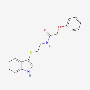 molecular formula C18H18N2O2S B2962823 N-[2-(1H-indol-3-ylsulfanyl)ethyl]-2-phenoxyacetamide CAS No. 687570-17-8