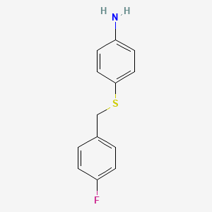 molecular formula C13H12FNS B2962829 4-[(4-Fluorobenzyl)sulfanyl]aniline CAS No. 710965-93-8