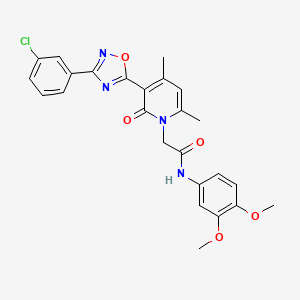 2-(3-(3-(3-chlorophenyl)-1,2,4-oxadiazol-5-yl)-4,6-dimethyl-2-oxopyridin-1(2H)-yl)-N-(3,4-dimethoxyphenyl)acetamide