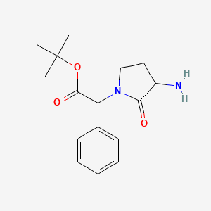 molecular formula C16H22N2O3 B2962832 Tert-butyl 2-(3-amino-2-oxopyrrolidin-1-yl)-2-phenylacetate CAS No. 1796925-30-8