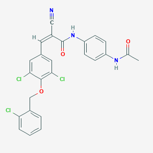 (Z)-N-(4-Acetamidophenyl)-2-cyano-3-[3,5-dichloro-4-[(2-chlorophenyl)methoxy]phenyl]prop-2-enamide