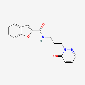 molecular formula C16H15N3O3 B2962834 N-(3-(6-oxopyridazin-1(6H)-yl)propyl)benzofuran-2-carboxamide CAS No. 1209403-79-1