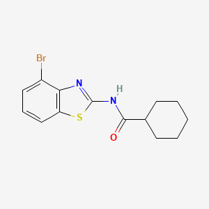 molecular formula C14H15BrN2OS B2962846 N-(4-bromo-1,3-benzothiazol-2-yl)cyclohexanecarboxamide CAS No. 892857-69-1
