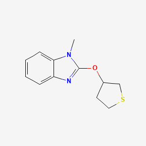molecular formula C12H14N2OS B2962864 1-methyl-2-(thiolan-3-yloxy)-1H-1,3-benzodiazole CAS No. 2176201-38-8