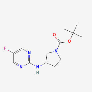 molecular formula C13H19FN4O2 B2962874 3-(5-Fluoro-pyrimidin-2-ylamino)-pyrrolidine-1-carboxylic acid tert-butyl ester CAS No. 1289385-93-8