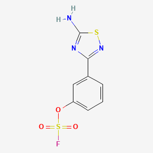 molecular formula C8H6FN3O3S2 B2962878 5-Amino-3-(3-fluorosulfonyloxyphenyl)-1,2,4-thiadiazole CAS No. 2411245-86-6