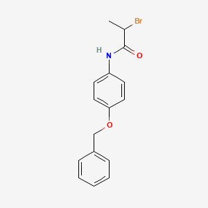 molecular formula C16H16BrNO2 B2962880 N-[4-(苄氧基)苯基]-2-溴丙酰胺 CAS No. 19514-95-5