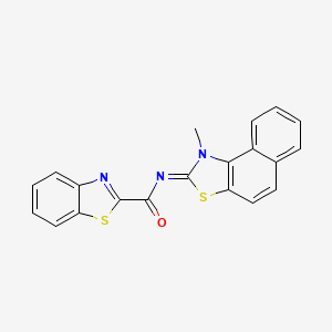 molecular formula C20H13N3OS2 B2962883 N-[(2Z)-1-methyl-1H,2H-naphtho[1,2-d][1,3]thiazol-2-ylidene]-1,3-benzothiazole-2-carboxamide CAS No. 477567-15-0