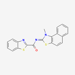 molecular formula C20H13N3OS2 B2962883 (Z)-N-(1-甲基萘[1,2-d]噻唑-2(1H)-亚甲基)苯并[d]噻唑-2-甲酰胺 CAS No. 477567-15-0