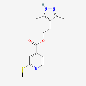 molecular formula C14H17N3O2S B2962887 2-(3,5-dimethyl-1H-pyrazol-4-yl)ethyl 2-(methylsulfanyl)pyridine-4-carboxylate CAS No. 1796908-11-6