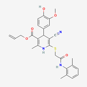 Allyl 5-cyano-6-((2-((2,6-dimethylphenyl)amino)-2-oxoethyl)thio)-4-(4-hydroxy-3-methoxyphenyl)-2-methyl-1,4-dihydropyridine-3-carboxylate