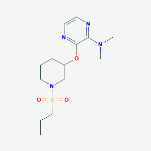 molecular formula C14H24N4O3S B2962907 N,N-dimethyl-3-((1-(propylsulfonyl)piperidin-3-yl)oxy)pyrazin-2-amine CAS No. 2034503-27-8