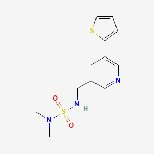 molecular formula C12H15N3O2S2 B2962915 dimethyl({[5-(thiophen-2-yl)pyridin-3-yl]methyl}sulfamoyl)amine CAS No. 2034403-08-0