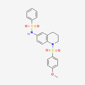 molecular formula C22H22N2O5S2 B2962927 N-[1-(4-methoxybenzenesulfonyl)-1,2,3,4-tetrahydroquinolin-6-yl]benzenesulfonamide CAS No. 946240-95-5