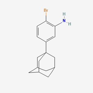 B2962941 2-Bromo-5-[(3s,5s,7s)-tricyclo[3.3.1.1~3,7~]dec-1-yl]aniline CAS No. 65101-51-1