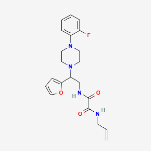 molecular formula C21H25FN4O3 B2962943 N1-allyl-N2-(2-(4-(2-fluorophenyl)piperazin-1-yl)-2-(furan-2-yl)ethyl)oxalamide CAS No. 877632-83-2