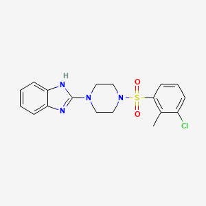 molecular formula C18H19ClN4O2S B2962945 2-(4-((3-chloro-2-methylphenyl)sulfonyl)piperazin-1-yl)-1H-benzo[d]imidazole CAS No. 1210329-11-5