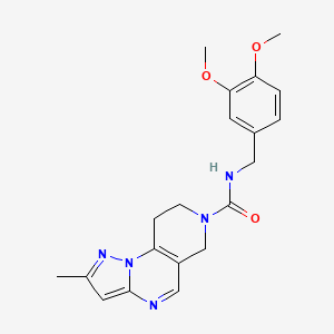 molecular formula C20H23N5O3 B2962946 N-(3,4-dimethoxybenzyl)-2-methyl-8,9-dihydropyrazolo[1,5-a]pyrido[3,4-e]pyrimidine-7(6H)-carboxamide CAS No. 1797636-31-7