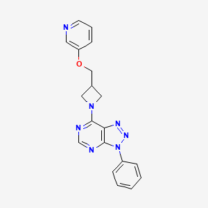 molecular formula C19H17N7O B2962950 3-Phenyl-7-[3-(pyridin-3-yloxymethyl)azetidin-1-yl]triazolo[4,5-d]pyrimidine CAS No. 2380186-25-2
