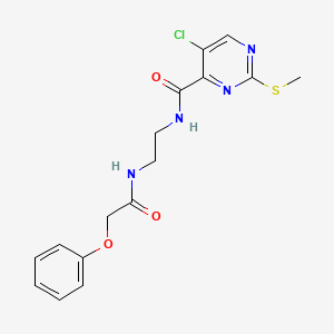 molecular formula C16H17ClN4O3S B2962951 N-(2-{[5-chloro-2-(methylsulfanyl)pyrimidin-4-yl]formamido}ethyl)-2-phenoxyacetamide CAS No. 1223171-04-7