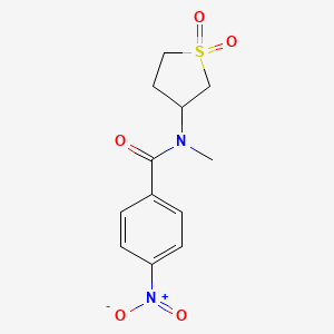 molecular formula C12H14N2O5S B2962955 N-(1,1-dioxidotetrahydrothiophen-3-yl)-N-methyl-4-nitrobenzamide CAS No. 332119-56-9