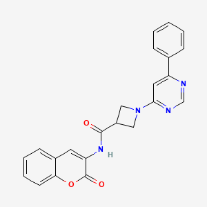 molecular formula C23H18N4O3 B2962957 N-(2-oxo-2H-chromen-3-yl)-1-(6-phenylpyrimidin-4-yl)azetidine-3-carboxamide CAS No. 2034619-32-2