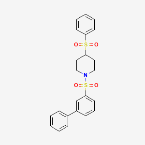 molecular formula C23H23NO4S2 B2962959 1-([1,1'-Biphenyl]-3-ylsulfonyl)-4-(phenylsulfonyl)piperidine CAS No. 1448037-72-6