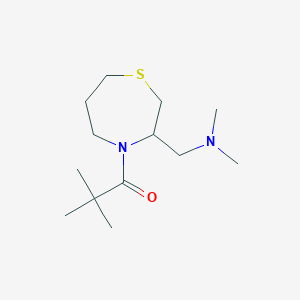 B2962960 1-(3-((Dimethylamino)methyl)-1,4-thiazepan-4-yl)-2,2-dimethylpropan-1-one CAS No. 1448077-33-5