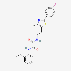 molecular formula C22H22FN3O2S B2962966 N'-(2-ethylphenyl)-N-{2-[2-(4-fluorophenyl)-4-methyl-1,3-thiazol-5-yl]ethyl}ethanediamide CAS No. 895803-06-2