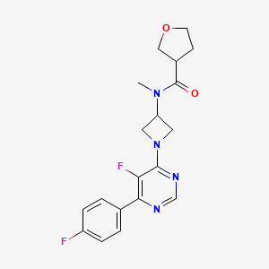 molecular formula C19H20F2N4O2 B2963010 N-{1-[5-fluoro-6-(4-fluorophenyl)pyrimidin-4-yl]azetidin-3-yl}-N-methyloxolane-3-carboxamide CAS No. 2380166-60-7