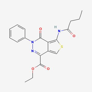 molecular formula C19H19N3O4S B2963030 ethyl 5-butanamido-4-oxo-3-phenyl-3H,4H-thieno[3,4-d]pyridazine-1-carboxylate CAS No. 851946-71-9