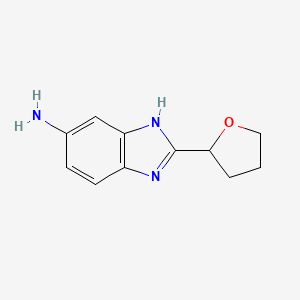molecular formula C11H13N3O B2963040 2-(oxolan-2-yl)-1H-1,3-benzodiazol-5-amine CAS No. 519019-53-5