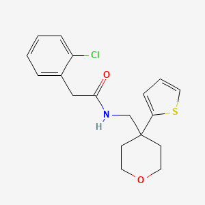molecular formula C18H20ClNO2S B2963081 2-(2-chlorophenyl)-N-{[4-(thiophen-2-yl)oxan-4-yl]methyl}acetamide CAS No. 1206994-20-8