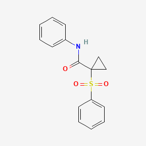 molecular formula C16H15NO3S B2963082 1-(benzenesulfonyl)-N-phenylcyclopropane-1-carboxamide CAS No. 170803-85-7